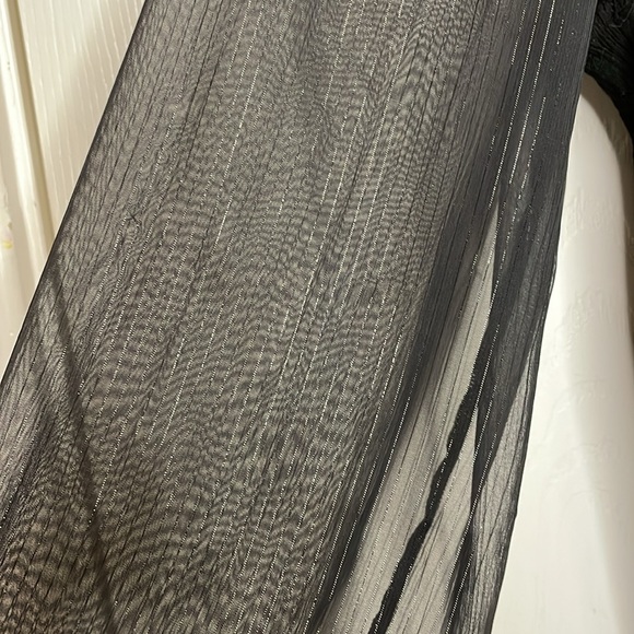 Talbots Woven Sheer Sleeve Black Crewneck Pullover Sweater Size Large - Picture 6 of 12